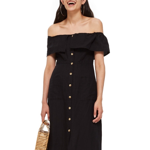 SOLD -BNWT Topshop Bardot linen dress - Picture 4 of 7